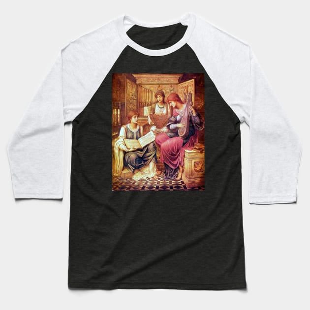 Music of a Bygone Age - John Melhuish Strudwick Baseball T-Shirt by forgottenbeauty